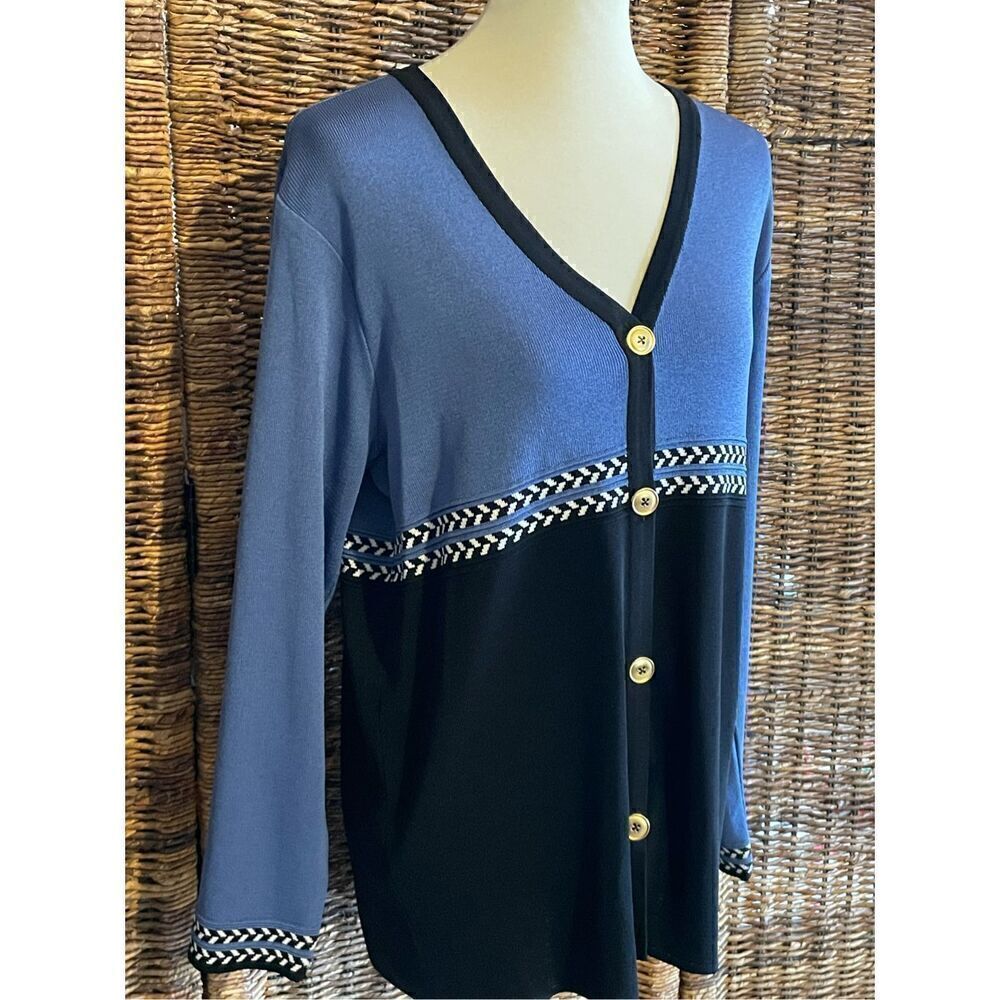 Howard Wolf Escape Womens Cardigan Sweater V-Neck Long Sleeve Button Up Blue/Bl - Picture 10 of 13